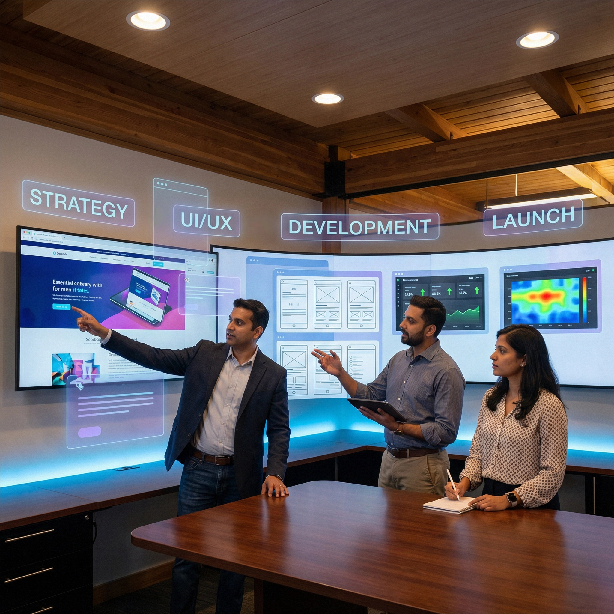 Laptop showcasing a website concept